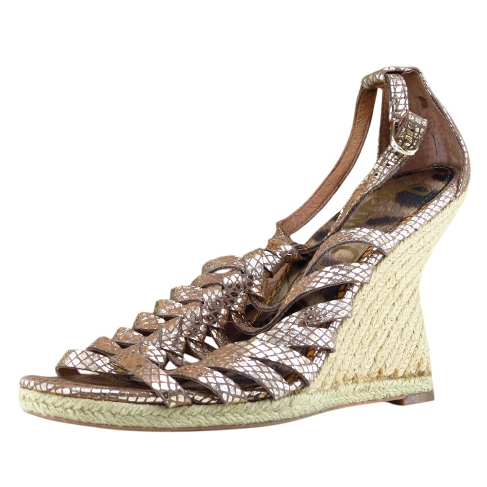 Sam Edelman Women Sz 8.5 M Brown Gladiator Leather Shoes